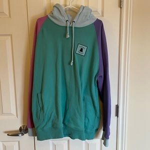 Teddy Fresh Teal, Pink & purple colorblock Hoodie, Men’s 3XL.